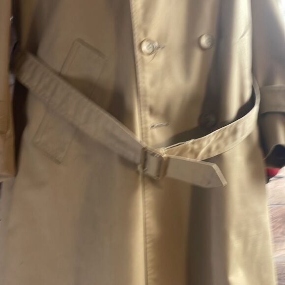 Academy Clothes Mens Peacot Trench Coat , Removable Faux Fur Lining , 44, Tan - Picture 11 of 15